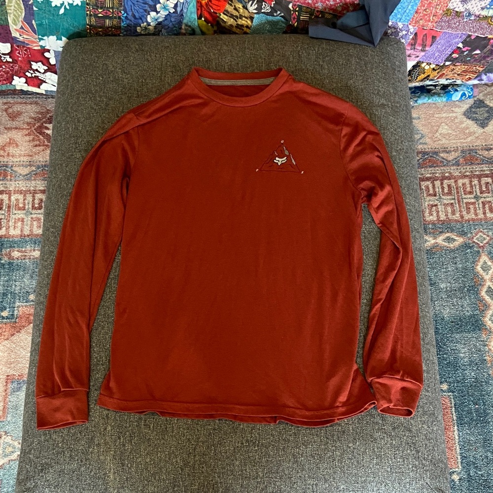Fox Men's Long-Sleeve Performance Tee in Rust Red